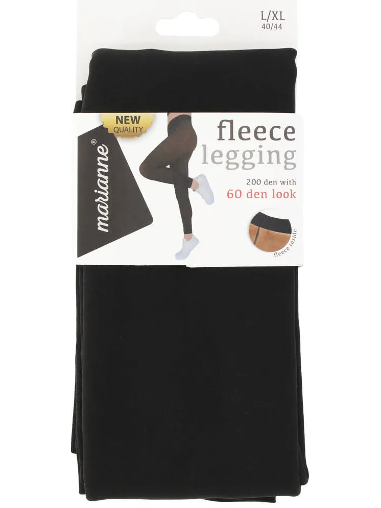 Marianne fleece panty voetloos zwart, foto 2