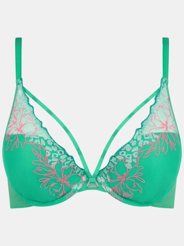 Chantelle Pulp Spice - push-up bh - aqua fluo - C22BNR-A53 Groen
