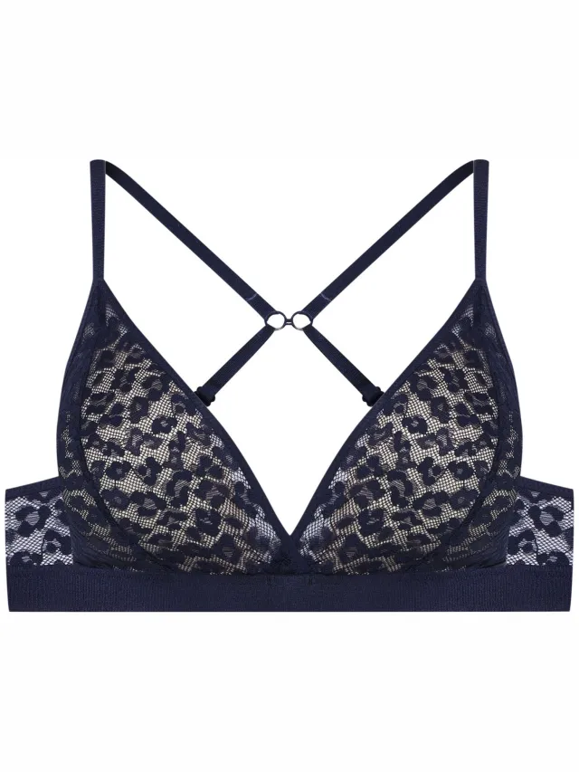 ESOTIQ Sesun Bloovii - Bralette - Marineblauw - Driehoekige Cups - Verstelbare Bandjes