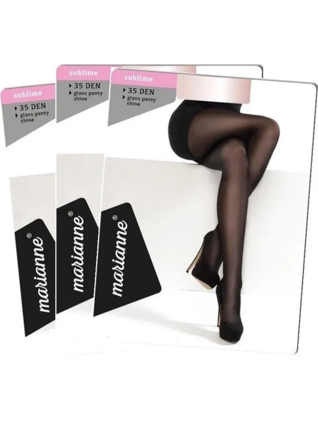 Marianne Panty | 3 Pack | 35 Denier Zwart XXXXL