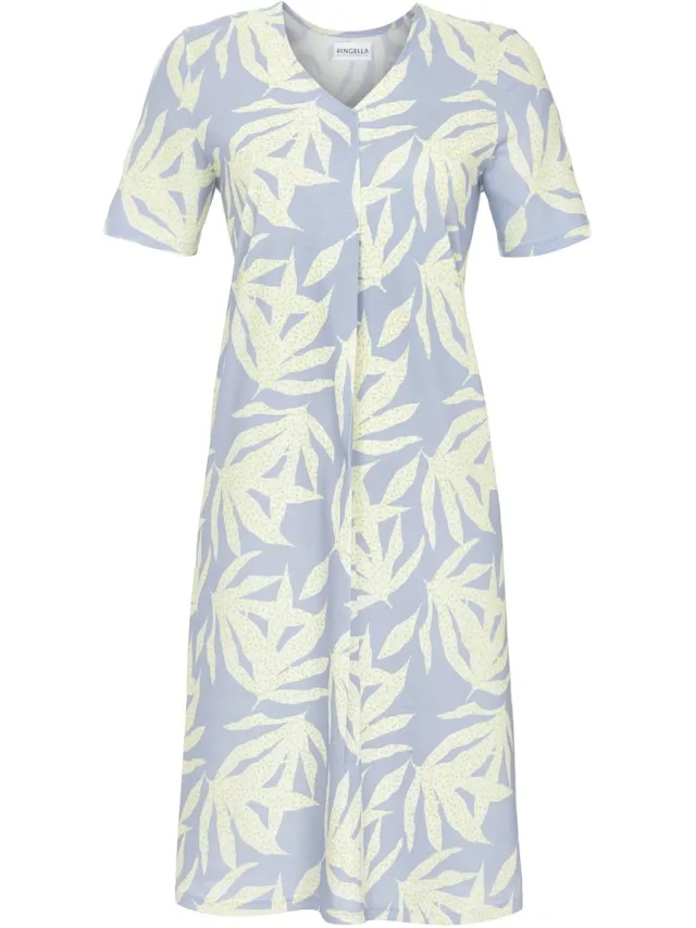 Ringella Elegant flora nachthemd blauw - Blauw - Maat - 38