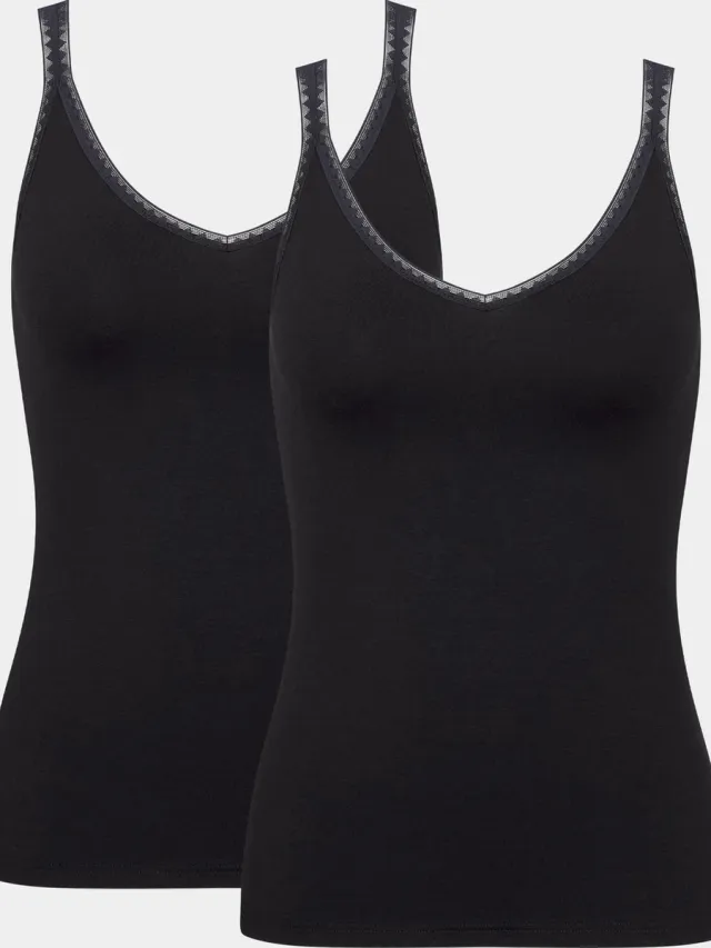 Sloggi GO Shirt 2-pack Black zwart