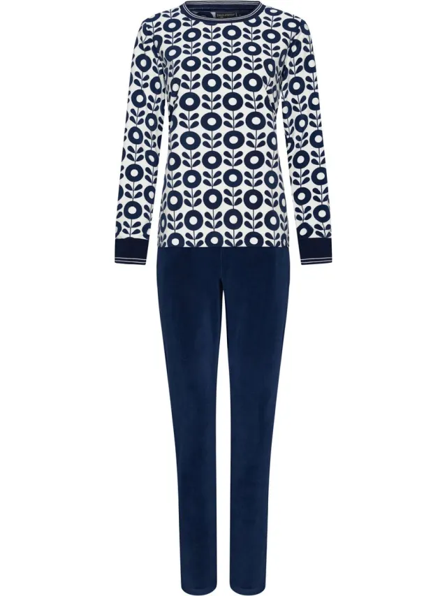 Pastunette Deluxe - Dames Huispak Elsa - Blauw / Wit - Fleece
