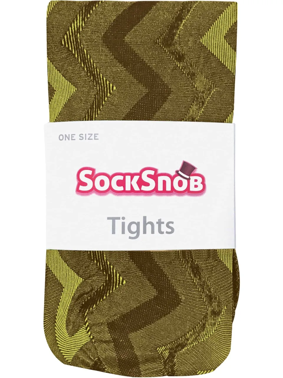 Sock Snob Dames80 denier ondoorzichtig patroon panty's - Geel Weven, foto 2