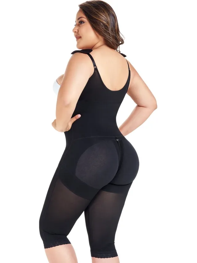 MariaE FAJA COLOMBIANAS | BODYSUIT DAMES | COLOMBIAANSE SHAPEWEAR | DRUKPAK BBL BUIKWANDCORRECTIE LIPOSUCTIE POSTOPERATIEVE FAJA TYPE 9152 Zwart