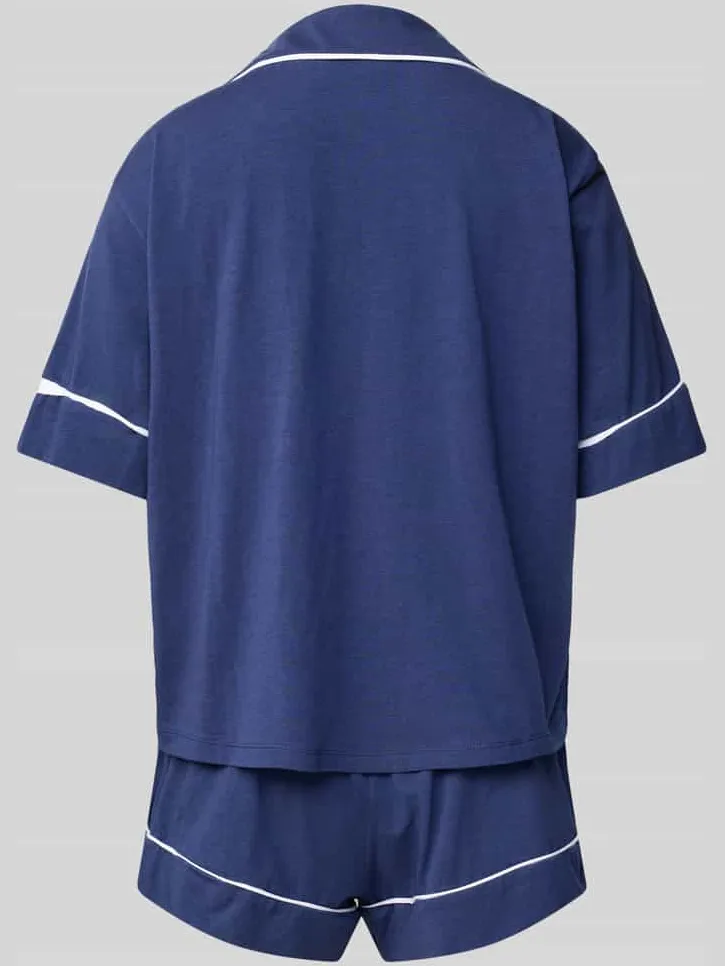 Polo Ralph Lauren Pyjama met logostitchings, model 'POLO ESSENTIALS' donkerblauw, foto 2