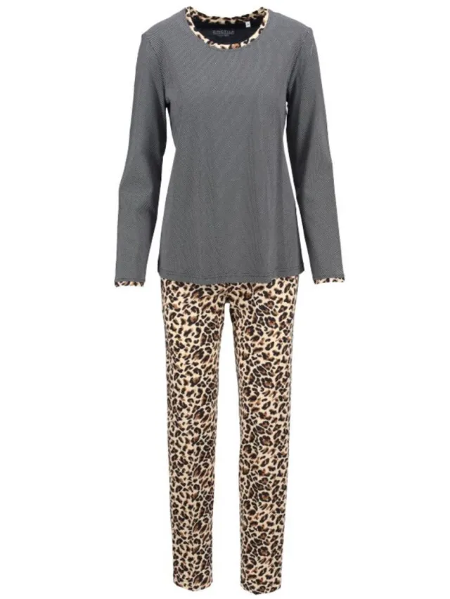 Katoenen dames pyjama zwart Ringella - Zwart - Maat - 40