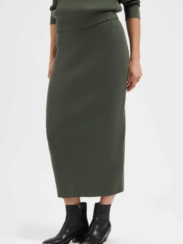 Kuyichi dames vegan Rok Keira Groen Olijfgroen