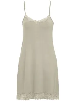 Damella Silk Nightdress Zwart,Beige,Wit,Bruin