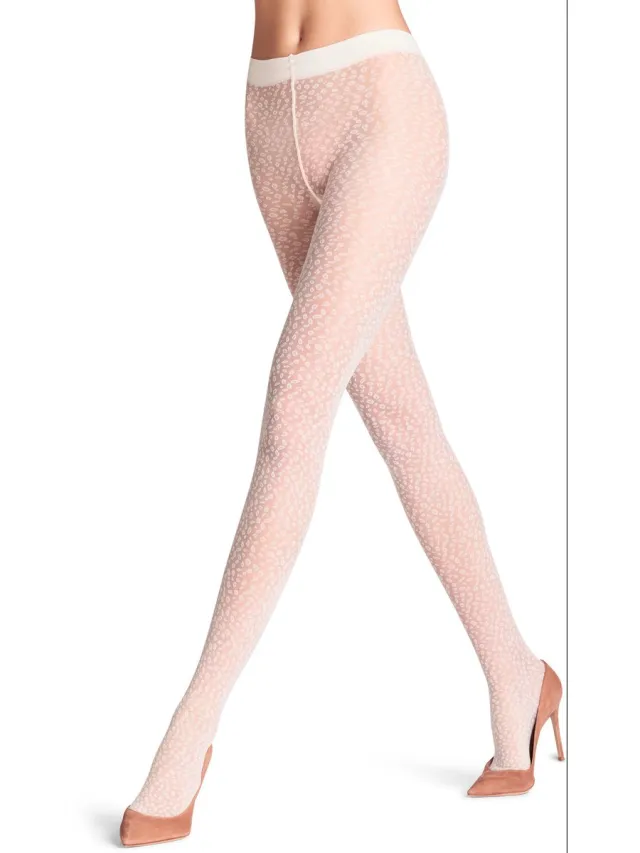 Falke Shell Fragments gedessineerd materiaal transparent 20 DEN panty dames wit-M wit 2059