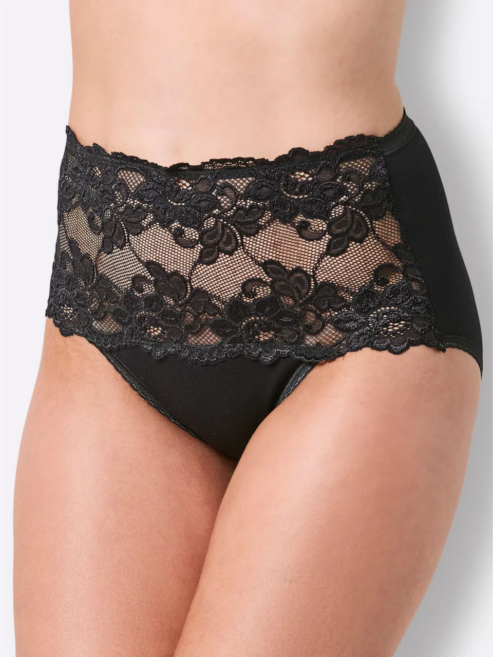 tailleslip set van 3 zwart met kant