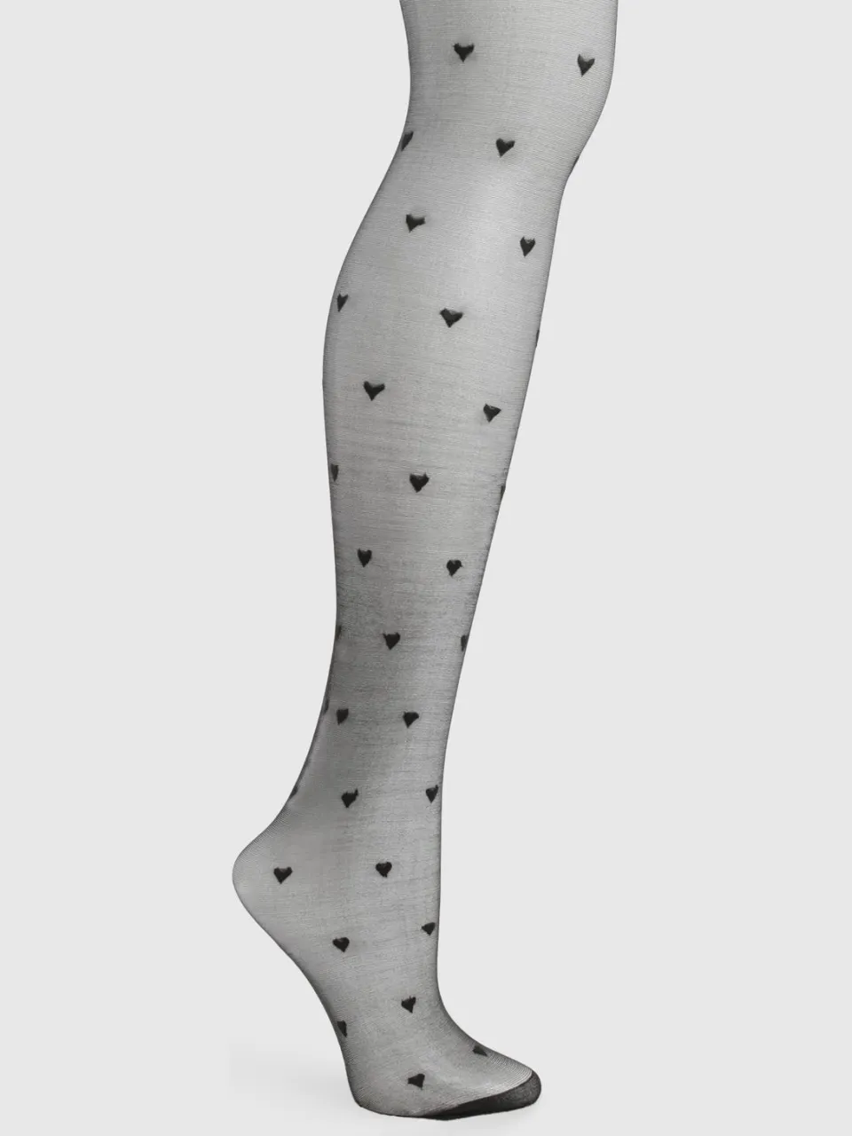 boohoo Dames Mini Hartjesprint Doorzichtige Panty's Zwart