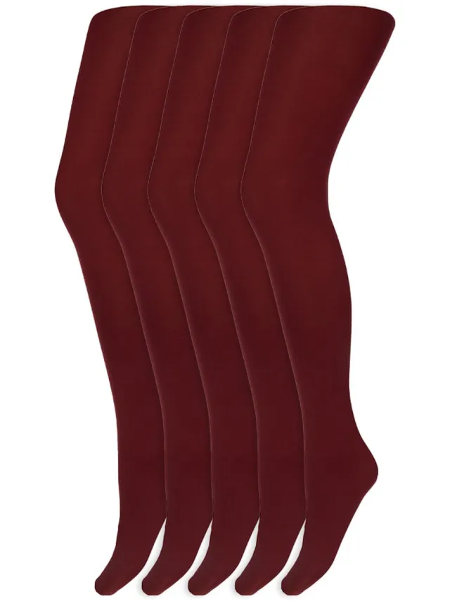 Marianne Gekleurde Panty’S | Micro | 60 Denier | Merk: Marianne | Maat: S T/M Xxl | Kleur: Donker Rood | 5 Paar