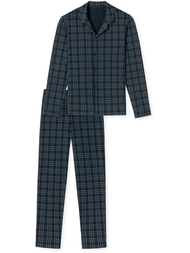 Schiesser Fine Interlock - Pyjama – 180272 – Night Blue - 54 nachtblau