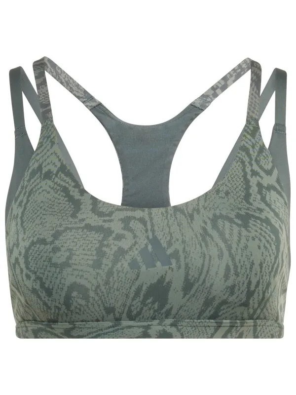 Adidas Women's Optime Workout Snake Strappy Light Support - Sportbeha, olijfgroen/grijs