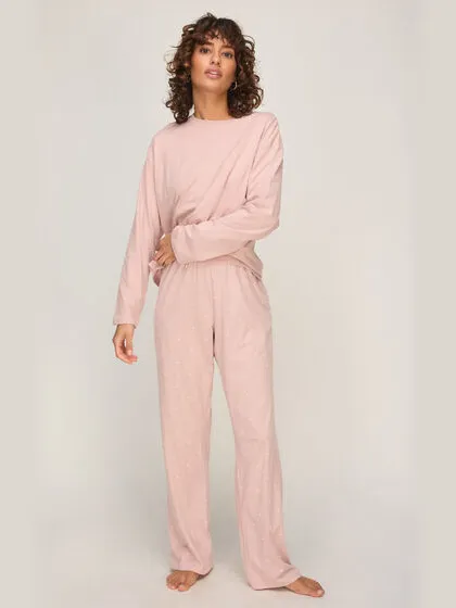 Hunkemöller Pyjamaset van katoenen jersey Roze