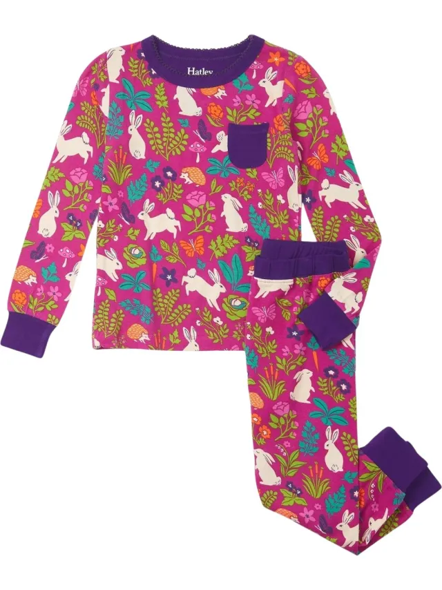 Hatley pyjama meisje Storybook Bunnies Bamboo-128 Festival Fuchsia