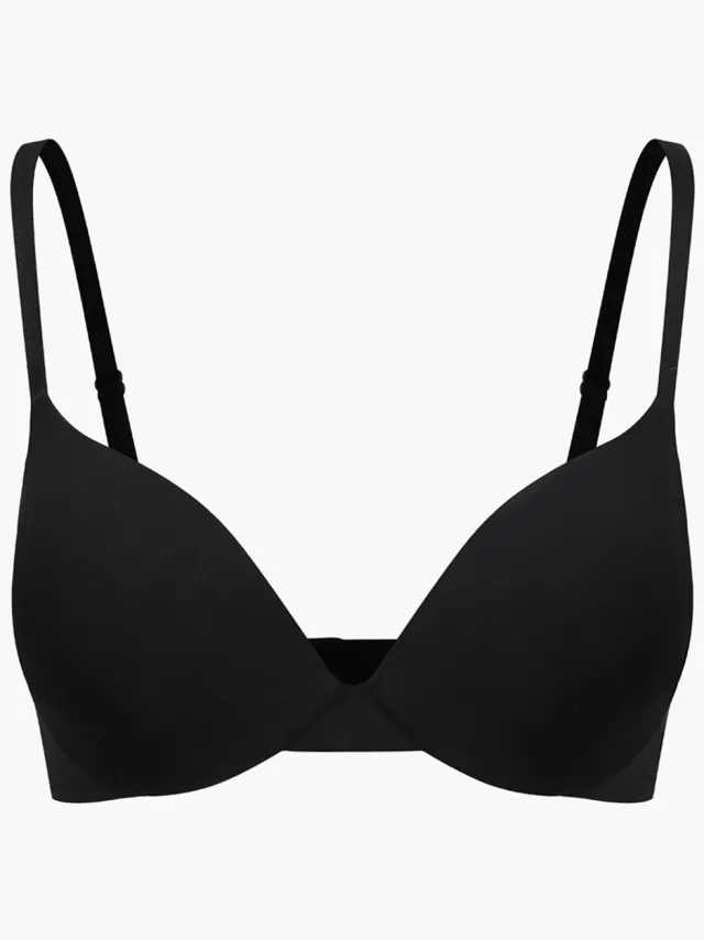 cfab Voorgevormde push-up beugelbeha - zwart - 80D - BH Zonder Beugel Voorgevormd - Ondergoed - Naadlos