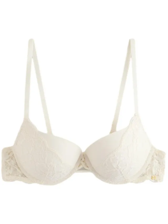 Next Dames - Kanten A-D Wow Triple Boost beha, push-up, gevoerd, laag uitgesneden - Crème Cream
