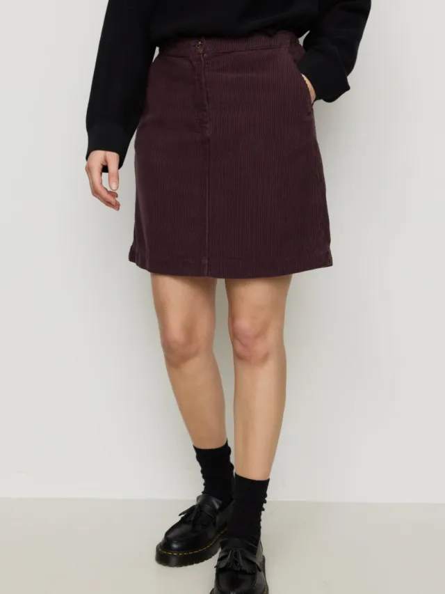 recolution dames vegan Corduroy Rok Wisteria Donkerpaars