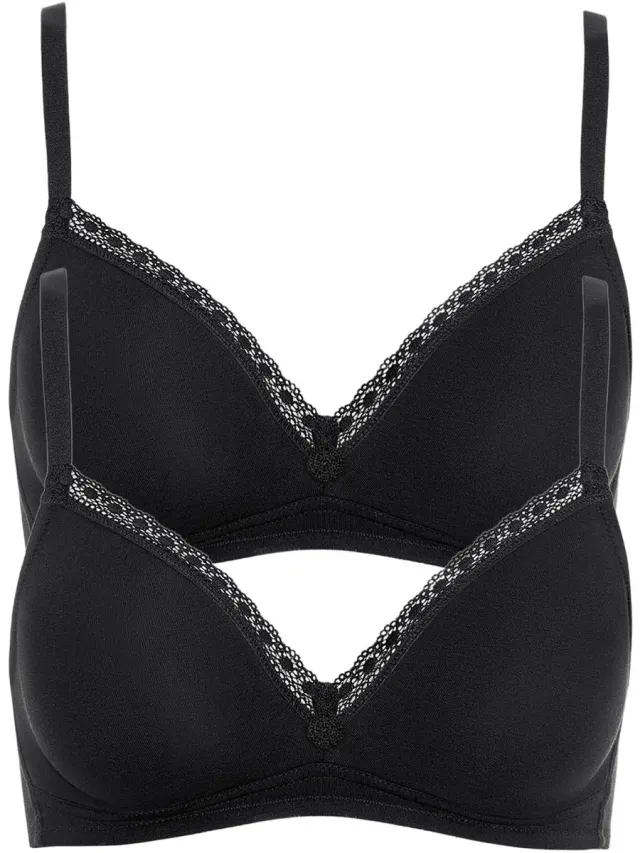 Lisca 2-pack Zachte BH Ines zwart