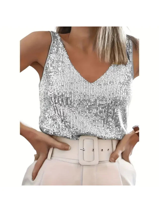 Currero Topje Dames - Top Kleding - Shirt - Blouse - Kort - Volwassen - Lichtgrijs