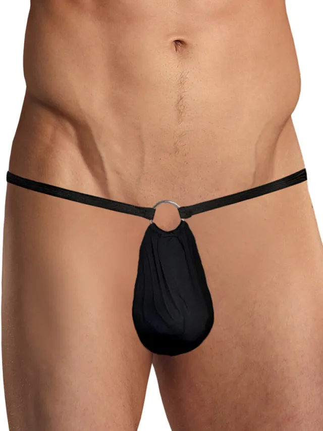 Male Power G-string met ring aan de voorkant - One Size - Zwart