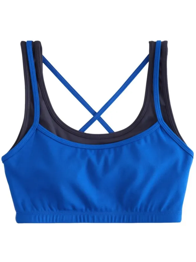 Next Dames - Active Balance sportbeha met gekruiste bandjes en gelaagde look - Blauw Cobalt Blue