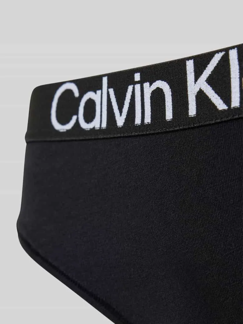 Calvin Klein Slip met label in band, model 'MAX' zwart, foto 3