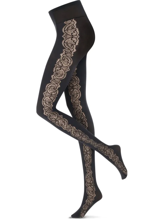 Oroblu I Love Italy 60 Panty - Fantasieprint Taormina Zwart