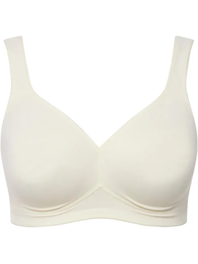 Ulla Popken Dames - Microvezel-beha voorgevormde cups ademend - Champagne