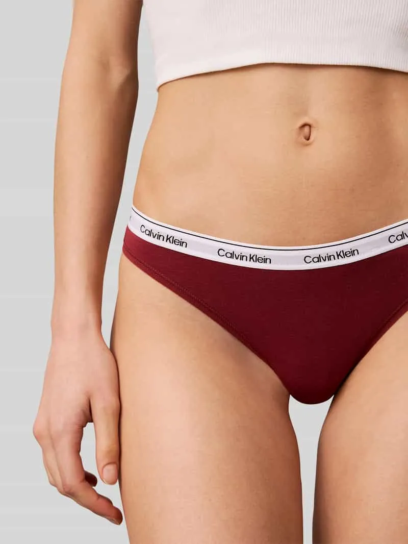 Calvin Klein String van katoenmix model 'THONG 3PK' rood, foto 4