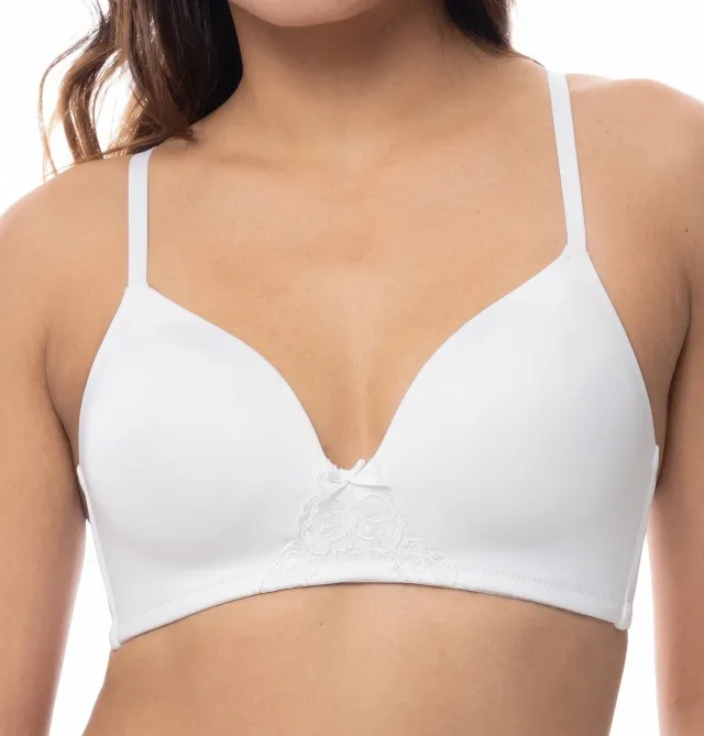 Dorina Voorgevormde BH zonder beugel - Soft Bh - Comfortabele T-shirt bh met dunne bandjes - 75C - Wit