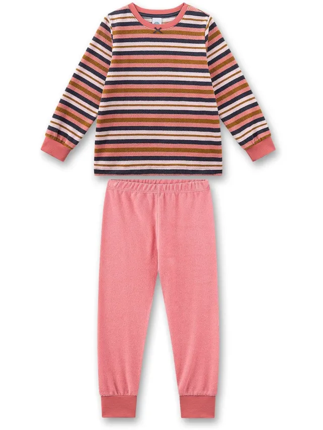 Sanetta Pyjama Pyjama Streifen lang Frottee 116 Set van 1 Oranje/Wit/Blauw