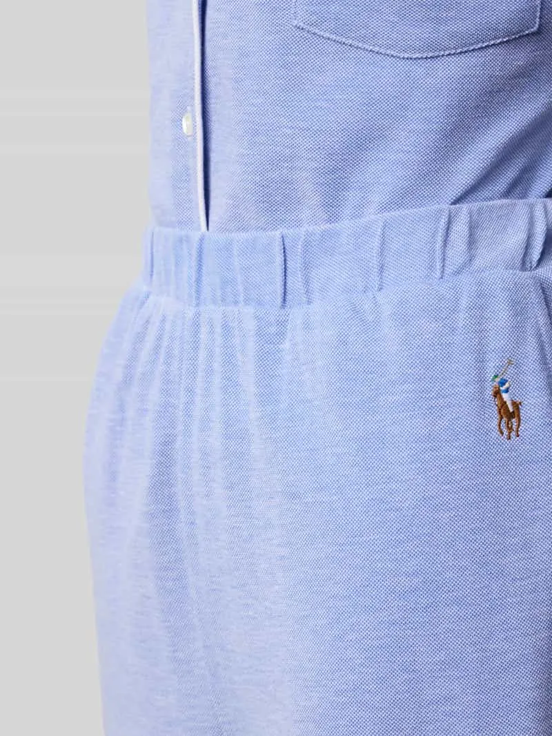 Polo Ralph Lauren Pyjama met logostitchings, model 'OXFORD Madison' blauw, foto 2