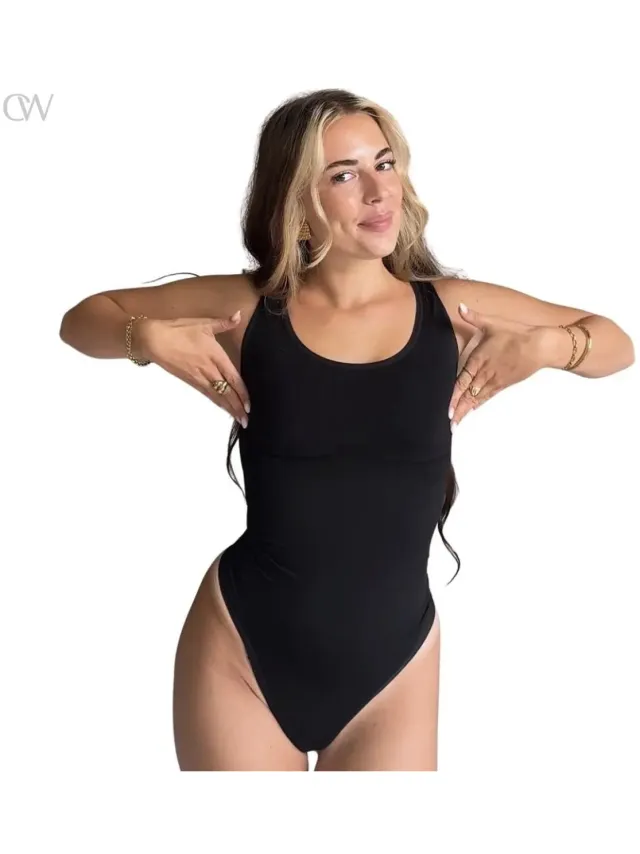 Shapesse Fine Shaping Thong Body | Zwart