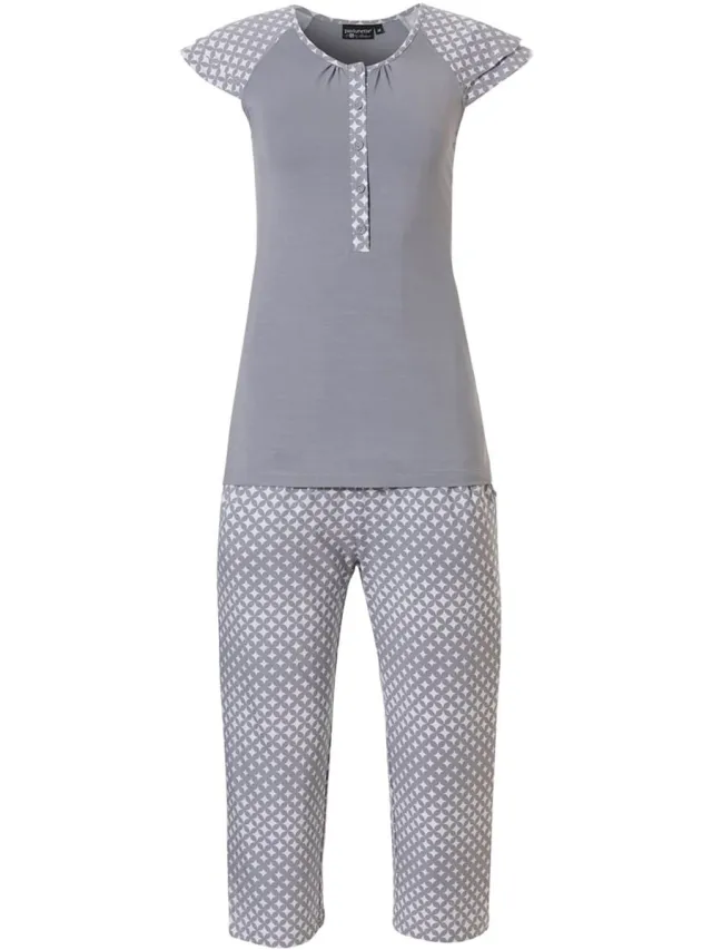 Pastunette Grijze zomer pyjama Pastunette - Grijs - Maat - 44