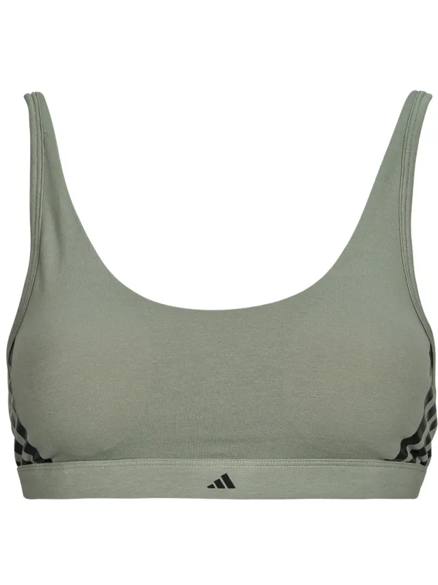 Adidas Bralette adidas ACTIVE ESSENTIALS COTTON 3 STRIPES Grijs