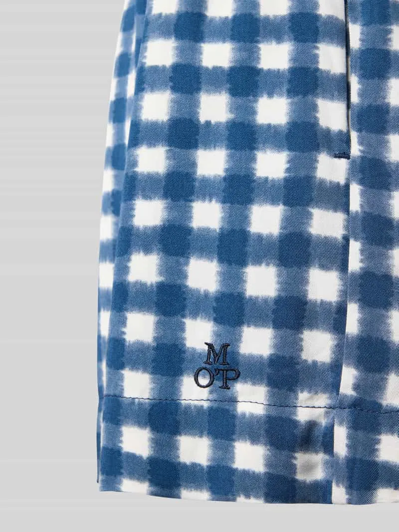 Marc O'Polo Comfort fit pyjama short van pure viscose donkerblauw, foto 3