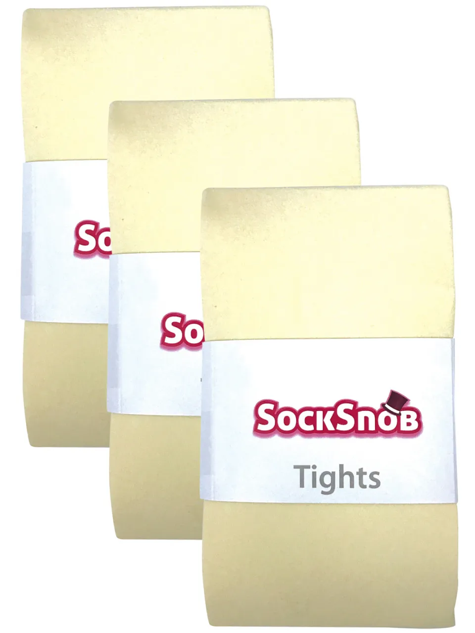 Sock Snob 3 paar dames gekleurde ondoorzichtige 80 denier panty's - Room crème, foto 2