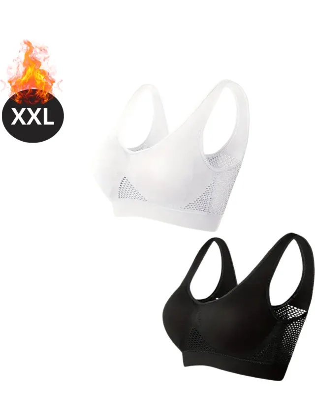 Bovista BH Set Zonder Beugel - Zonder Bandjes - Push-up Bh's - Comfort Beha - Comfortabel - Sterk - Dames - 2 Pack - Wit