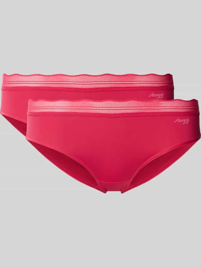 Sloggi Slim fit slip met kant Felroze