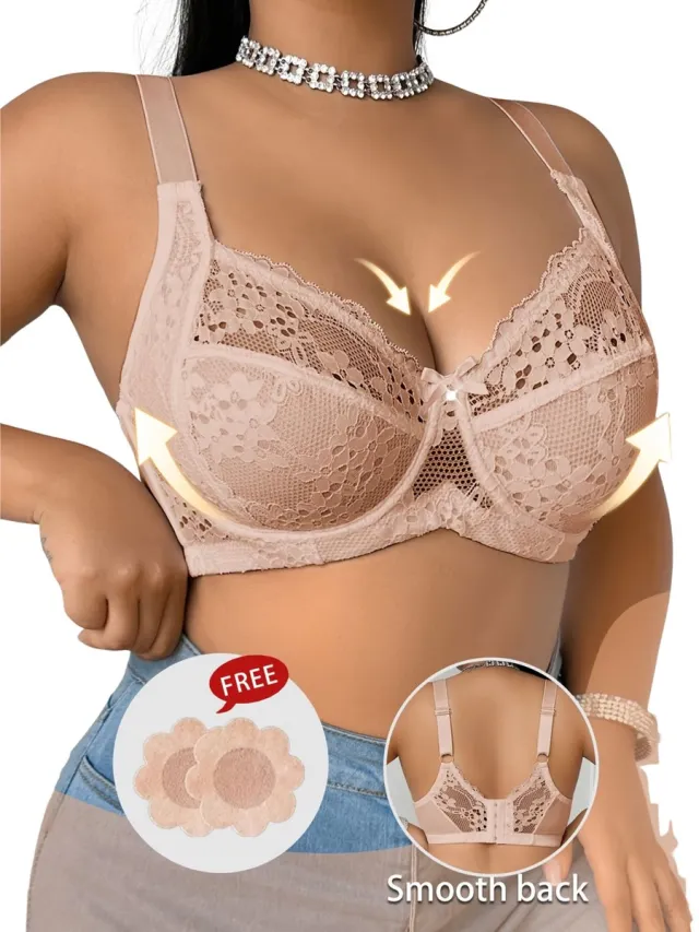 Currero BH Zonder Beugel - Strapless - Zonder Bandjes - Met Voorsluiting - Push-up Bh's - Comfort Beha - Comfortabel - Grote Sluiting - Beige - Cupmaat