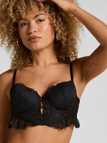 Hunkemöller Voorgevormde longline beugel bh Posie Zwart