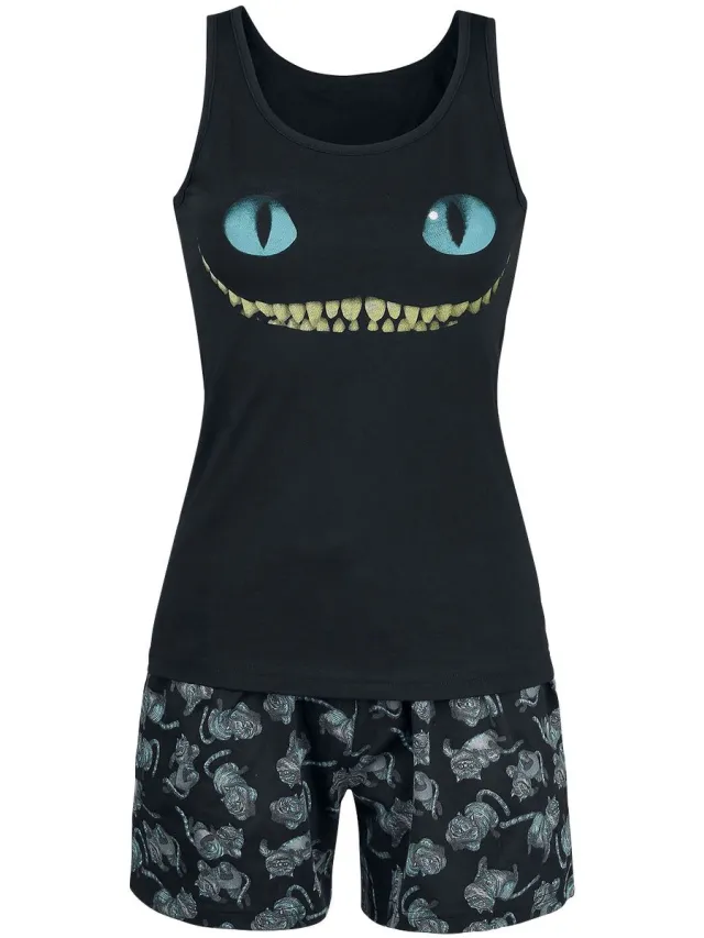 Alice in Wonderland Cheshire Cat - Smile Pyjama zwart Katoen
