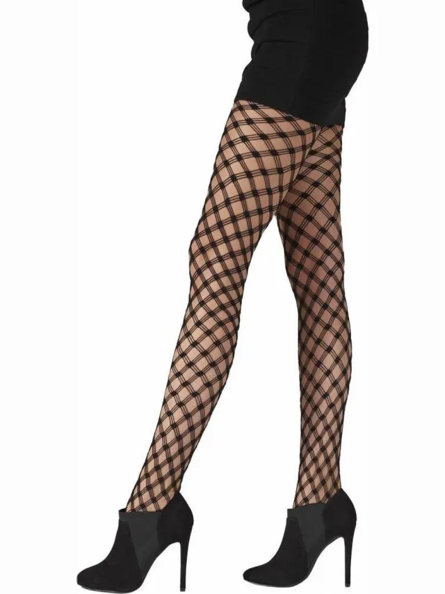Pretty Polly Panty - Fashion - Large - Criss Cross - Net - One Size - 36/42 - Zwart