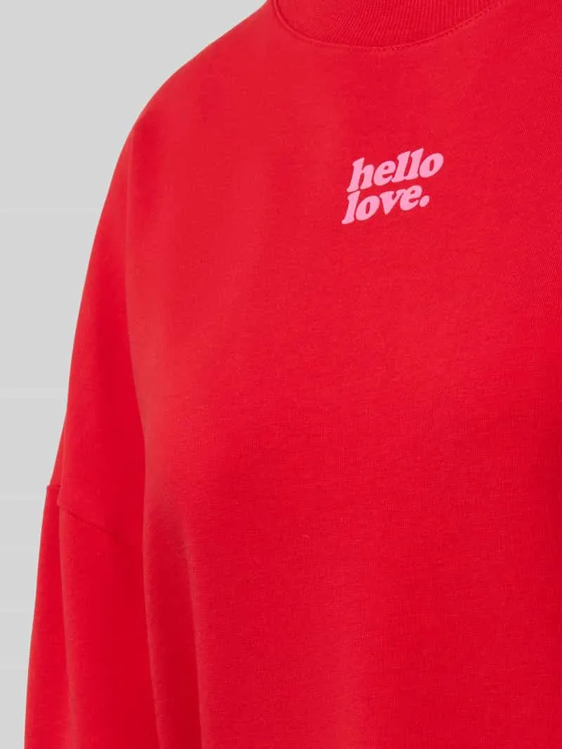 Mey regular fit sweatshirt met statementprint model 'Cozy Nights' rood, foto 3