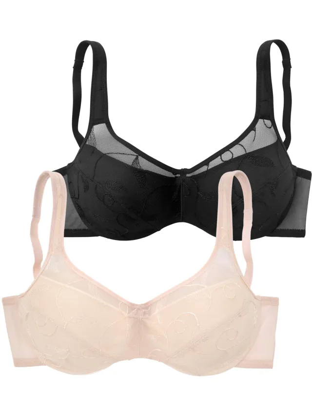 minimizer-beha Petite Fleur set van 2 poeder en zwart, foto 2
