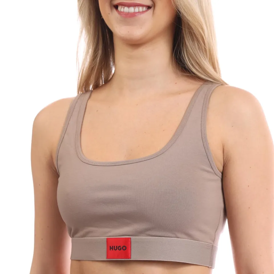 Dames Hugo Red Logo Label Bralette in Bruin, foto 2