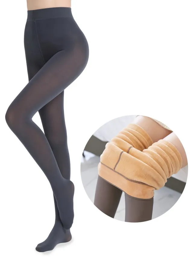 InnovaLand Fleece Panty - Legging - Thermo - Huidskleur - Warme Panty - Gevoerde Panty - Zwarte Panty - Panty's - Dikke Panty - Pantys - Fleecepanty - Thermopanty